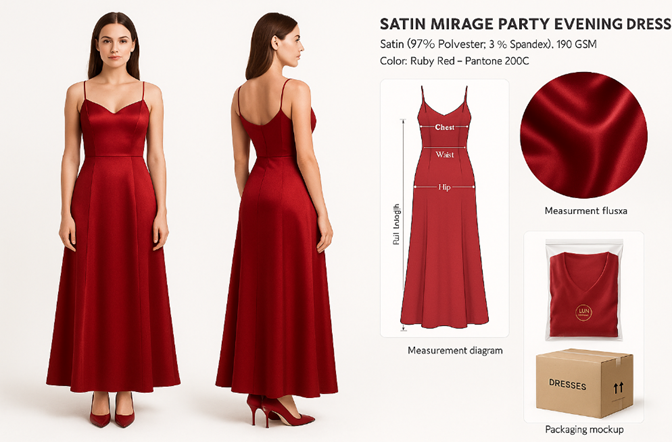 image034 “Satin Mirage Party Evening Dress” (Autumn/Winter 2026) - Image 1