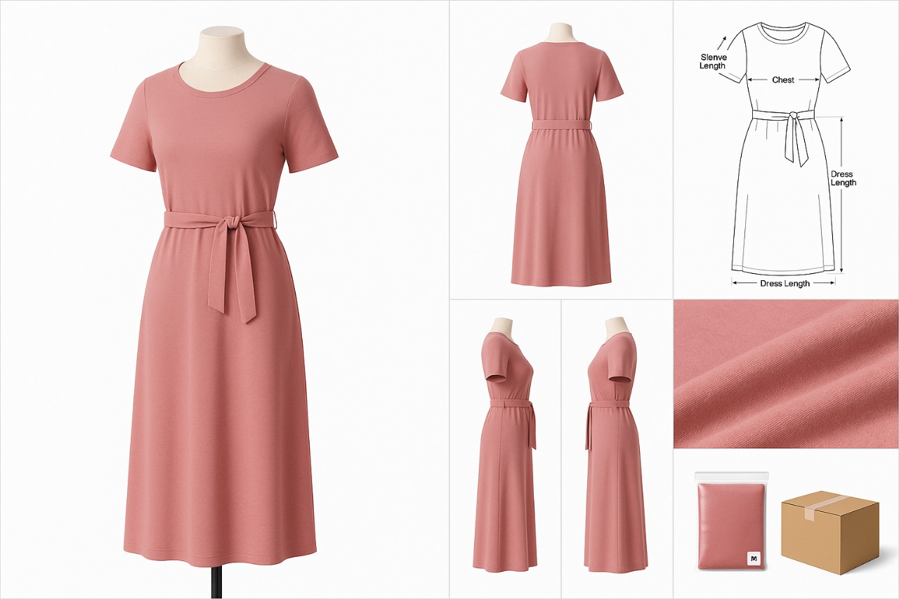 IMG-20251124-WA0009 “URBAN SOFTLINE MIDI BELTED DRESS” (Spring/Summer 2026) - Image 1