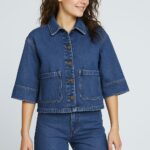 HISTELLE Premium Ladies Denim Oversized Shirt Jacket