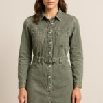 HISTELLE Women’s Denim Shirt Dress